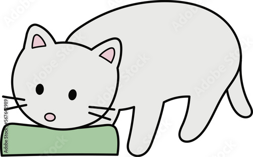 エサを食べるネコ