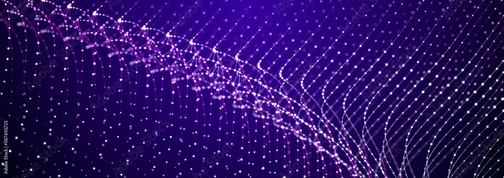 Sci-fi background. Digital wave with many particles. Big data visualization. Template for festive presentation. 3d Sci-fi background. Digital wave with many particles. Big data visualization. Template for festive presentation. 3d
