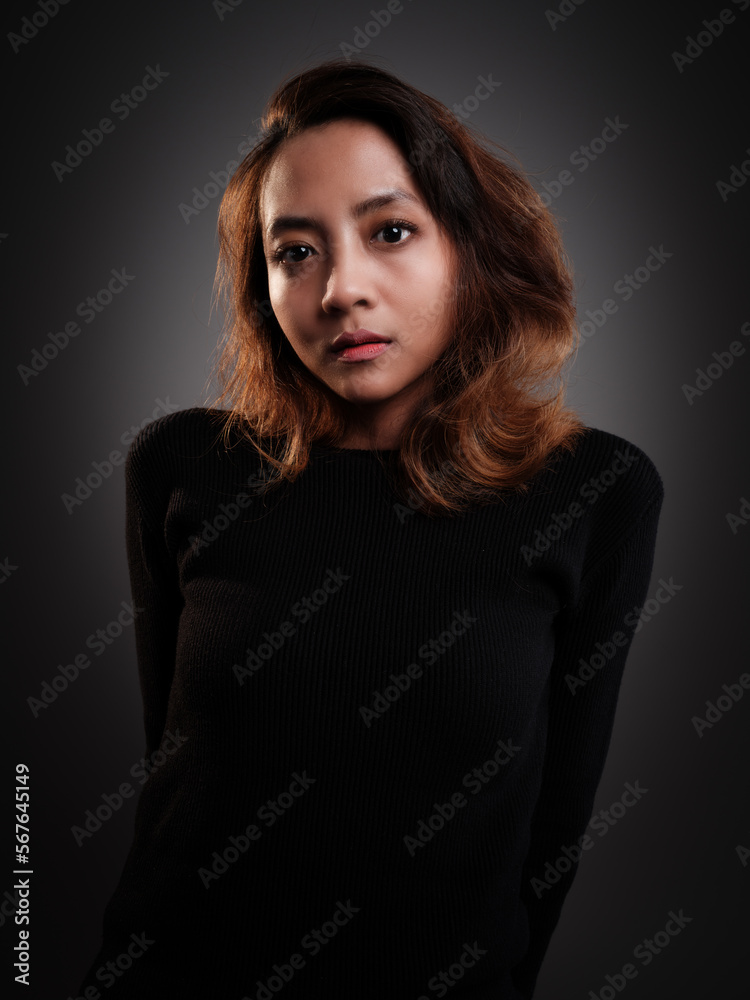 Beautiful Asian Woman Portraiture Studio Session Fashion and Lifestyle Theme