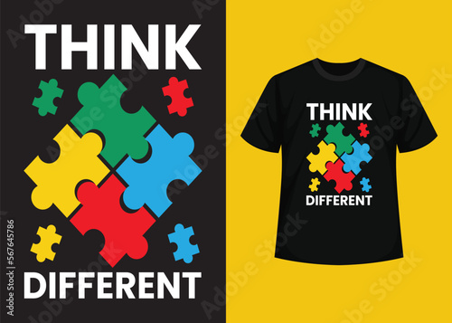 World Autism Awareness Day T-shirt Design. Typography t-shirt, Vector and Illustration Elements for a Printable Products
