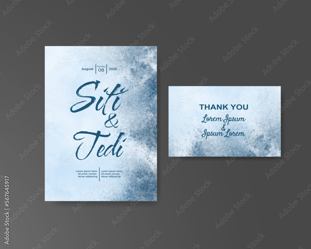 Wedding invitation with abstract watercolor background Wedding invitation with abstract watercolor background