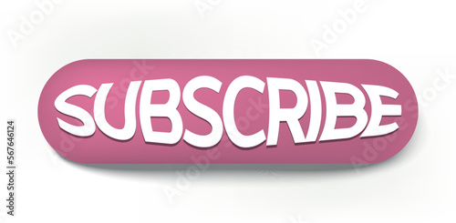 3d pink subscribe button photo