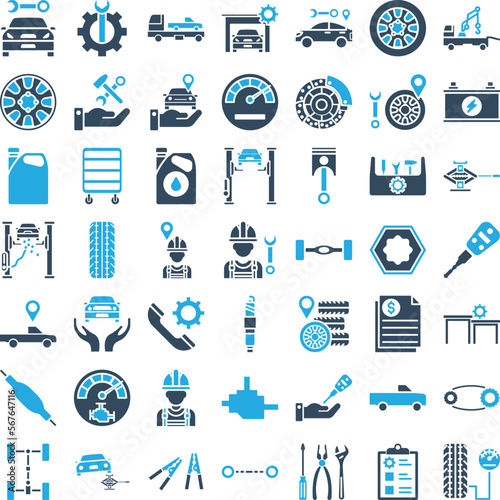 Car Repairing icons set, Car Repairing vector icon, Car Repairing icons pack, car service icons set, car service icons pack, auto service icons pack, car service glyph dual icons set