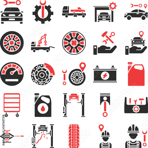 Car Repairing icons set, Car Repairing vector icon, Car Repairing icons pack, car service icons set, car service icons pack, auto service icons pack, car service glyph dual icons set