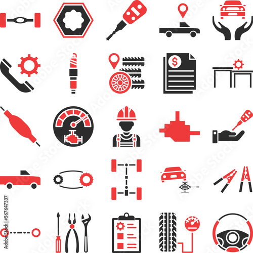 Car Repairing icons set, Car Repairing vector icon, Car Repairing icons pack, car service icons set, car service icons pack, auto service icons pack, car service glyph dual icons set