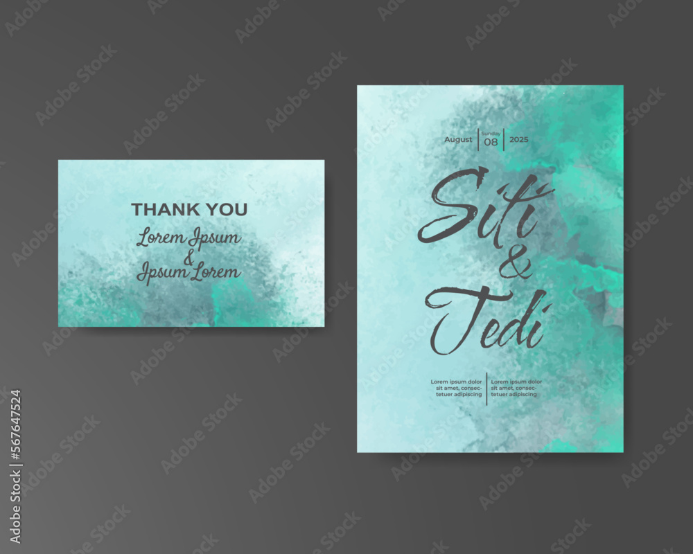 Wedding invitation with abstract watercolor background Wedding invitation with abstract watercolor background