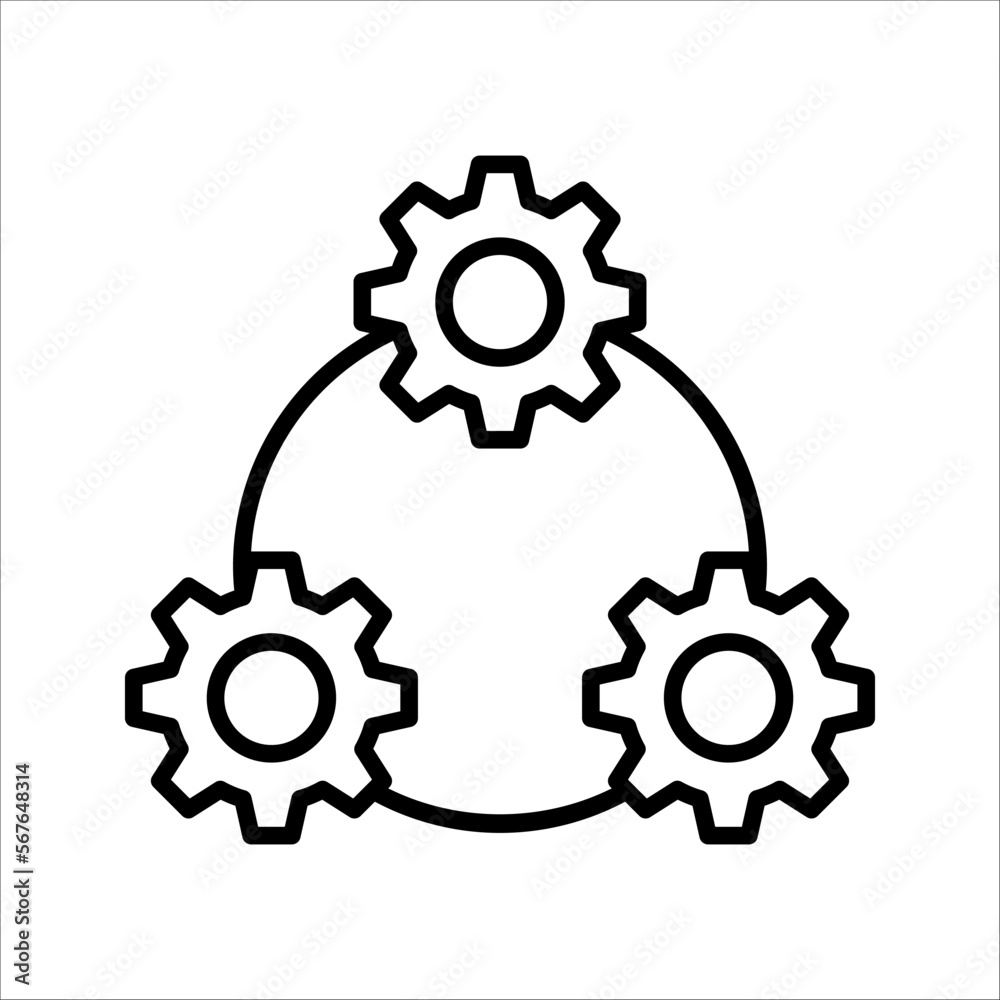 framework icons symbol vector elements for infographic web, gear vector icon, vector illustration on white background framework icons symbol vector elements for infographic web, gear vector icon, vector illustration on white background