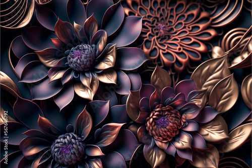 Beautiful flowers background new quality universal colorful holiday stock image illustration design, generative ai