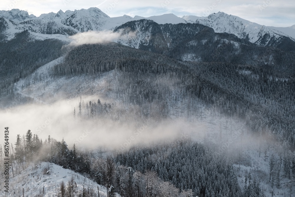 Beautiful sunrise views from Nosal Peak in Tatras Mountains, Poland Beautiful sunrise views from Nosal Peak in Tatras Mountains, Poland