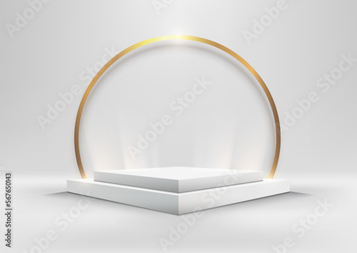 3D realistic empty white bo...