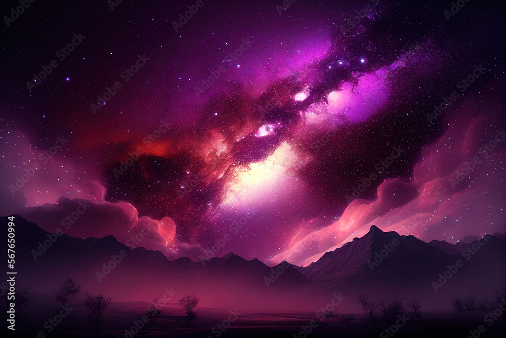 Naklejka premium nebula background design with tree
