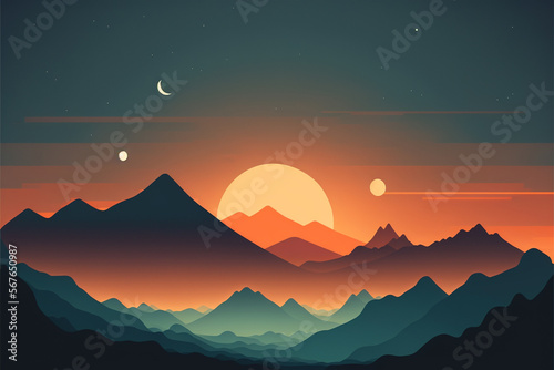 Sleek Minimalist Background. Creative Illustration Elements for wall art, wallpapers or print. Ai generated