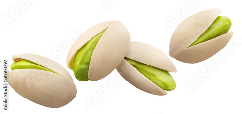 Flying pistachios cut out