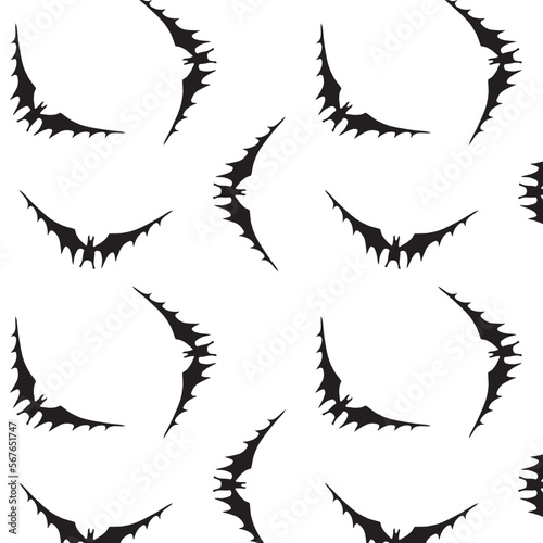 Black bats background. Decorative seamless pattern for wrapping paper, wallpaper, textile, greeting cards and invitations. © Olha