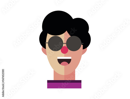 Cartoon style Emoji character. boy profile photo icon, man portraits. User photo. Perfect for coloring book, textiles, icon, web, painting, book, t-shirt print. flat face design character isolated.