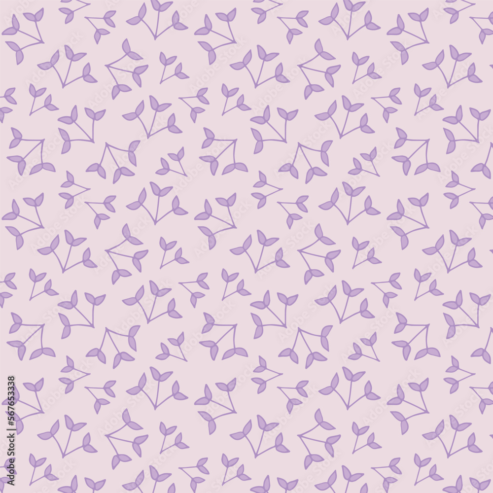 Light purple background with subtle leaves. Decorative seamless pattern for wrapping paper, wallpaper, textile, greeting cards and invitations.