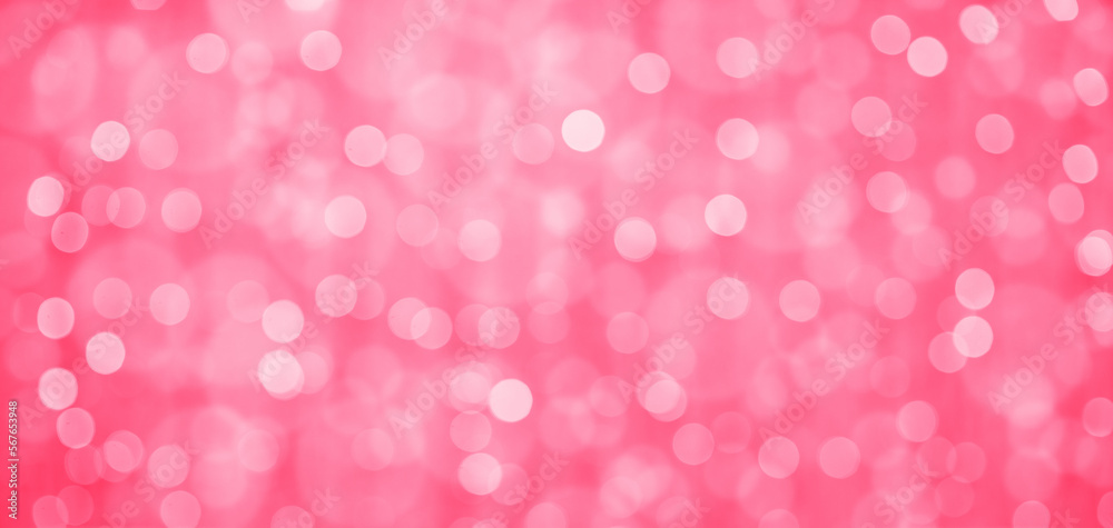 Defocused abstract red lights background. Shade trendy color of the year 2023 - Viva Magenta background
