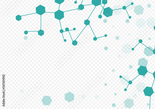 Scientific Hexagon Vector Transparent Background.