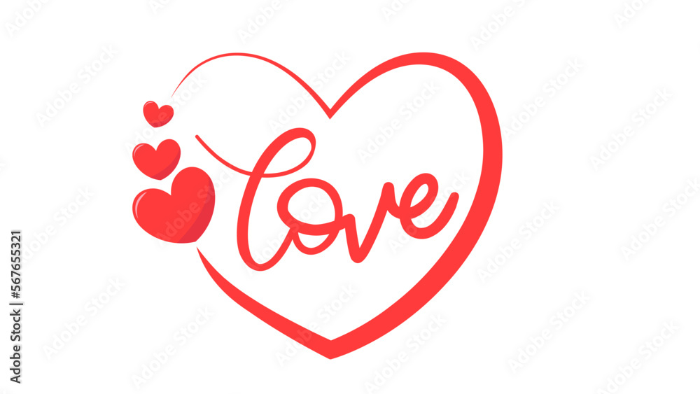 Love with heart on white background ,for February 14, Vector illustration EPS 10 Love with heart on white background ,for February 14, Vector illustration EPS 10