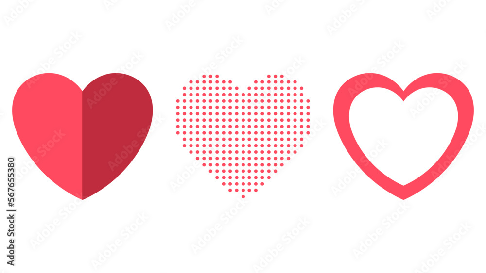 Heart shape set on white background ,for February 14, Vector illustration EPS 10