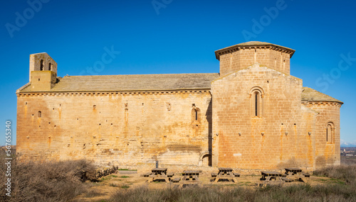 The hermitage of Santa María is a Romanesque hermitage in Chalamera (province of Huesca, Spain), located halfway between Chalamera and Alcolea de Cinca, near the confluence of the Cinca and Alcanadre  photo