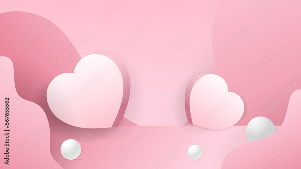 Pink heart background ,for February 14, Vector illustration EPS 10