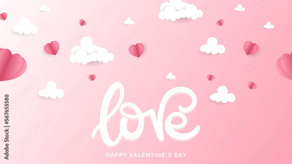 Love with heart and cloud ,for February 14, Vector illustration EPS 10