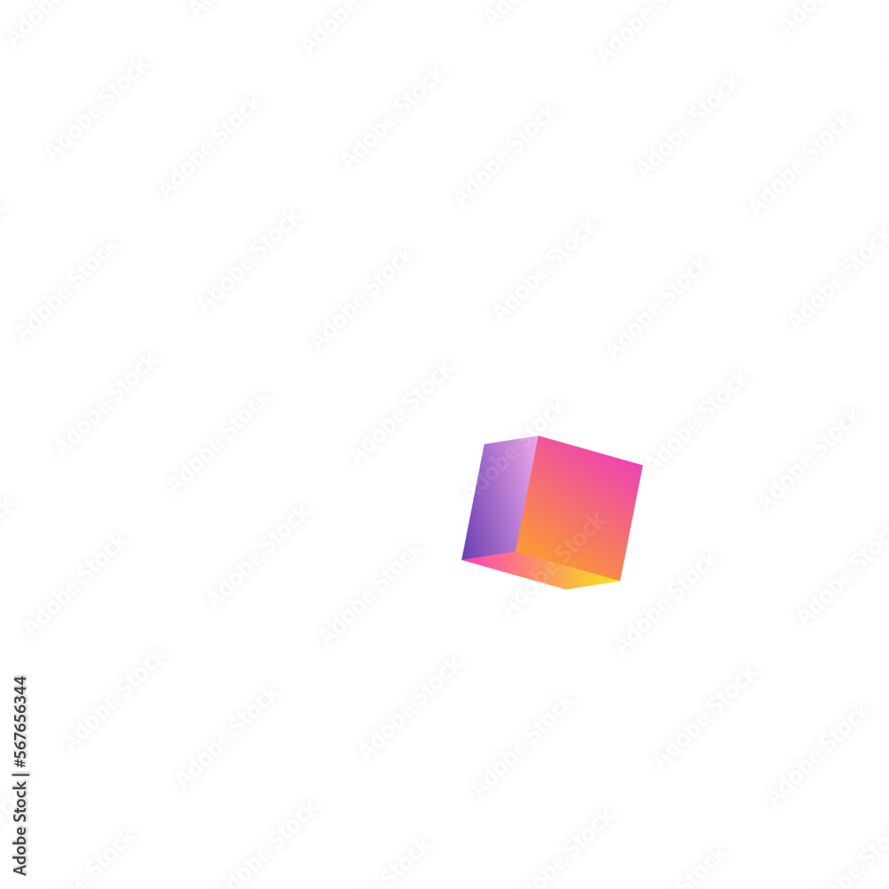 Rainbow Rhombus Vector White Background.