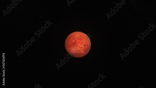 Concept 6-U1 View of the realistic planet mars with atmosphere and stars.