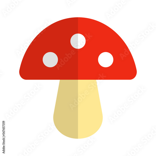 Red mushroom icon. Amanita muscaria icon. Vector.