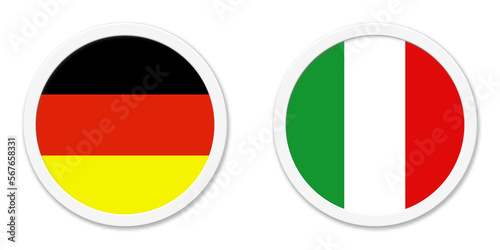 Deutschland und Italien - Zwei runde Buttons