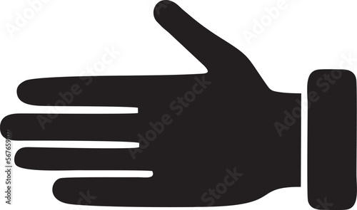 Hand icon symbol in black vector image , illustration of the human finger