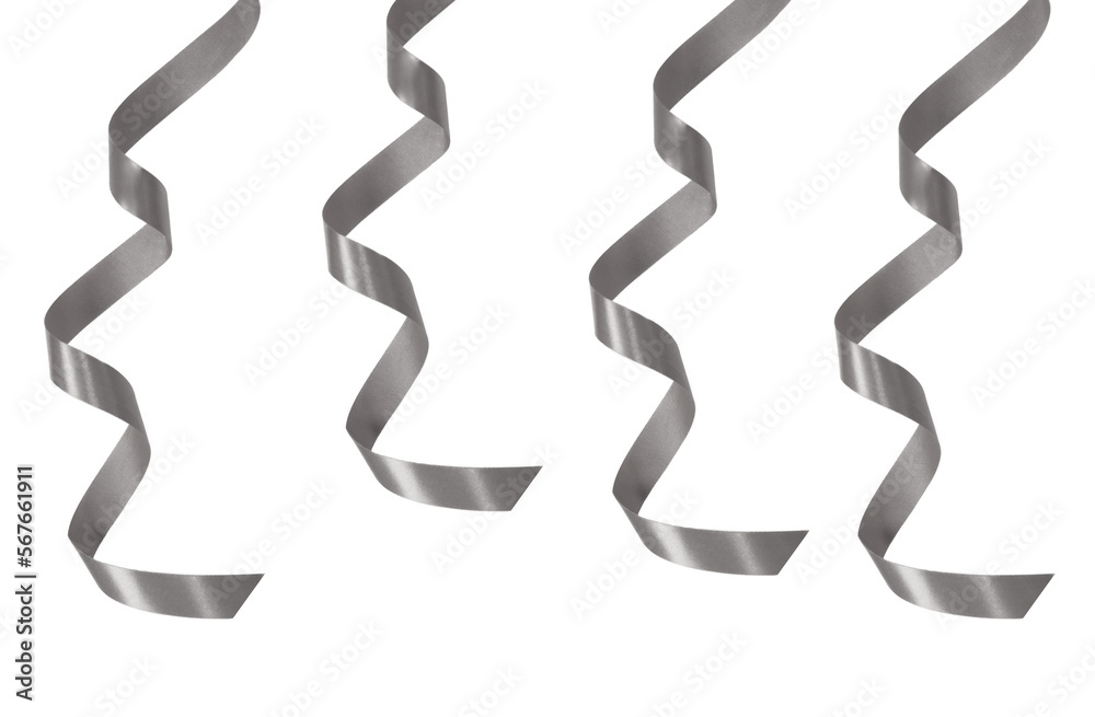 PNG image of silver color ribbons on transparent background PNG image of silver color ribbons on transparent background
