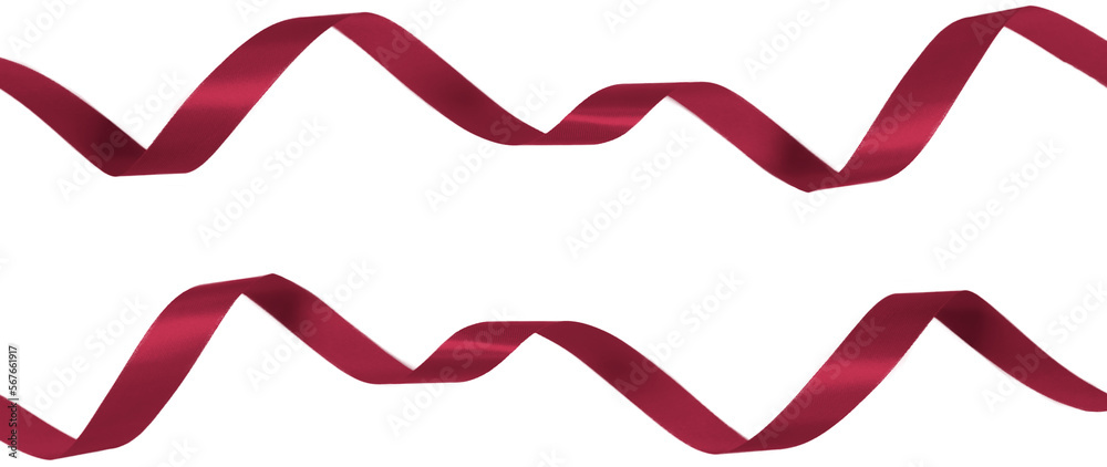 red color ribbon on transparent background, PNG image. ribbon elements ...
