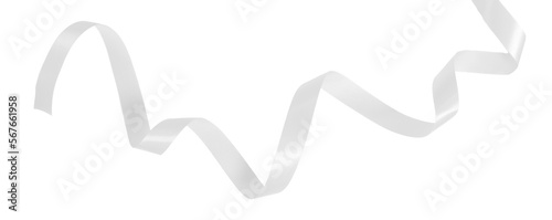 white color ribbon on transparent background, PNG ribbon elements