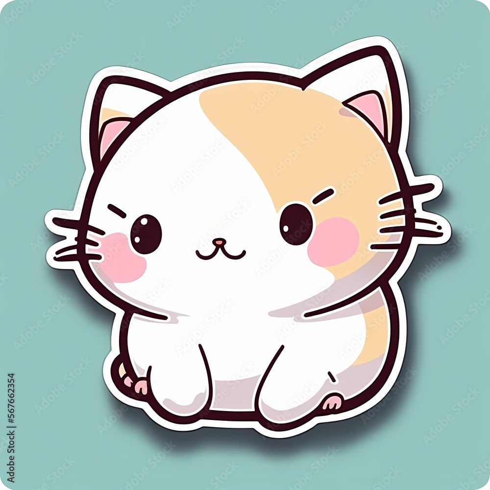 Adorable Kawaii Cat Sticker: Cute and Cozy Design for Every Mood Adorable Kawaii Cat Sticker: Cute and Cozy Design for Every Mood