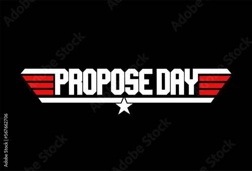 Propose Day typography vector icon. Propose Day lettering.