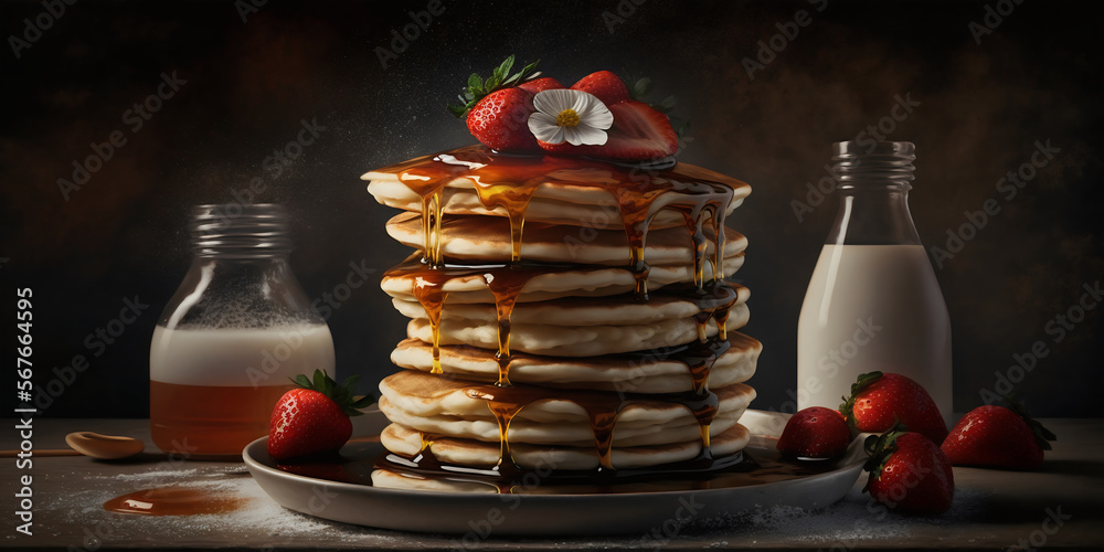Fluffy Clouds: Stacked Pancakes with Berry Topping