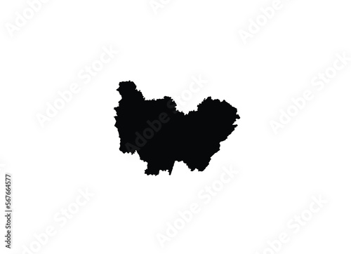 Bourgogne region France map black