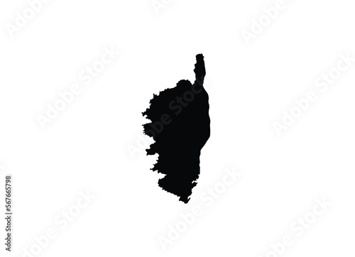 Corsica region France island map black