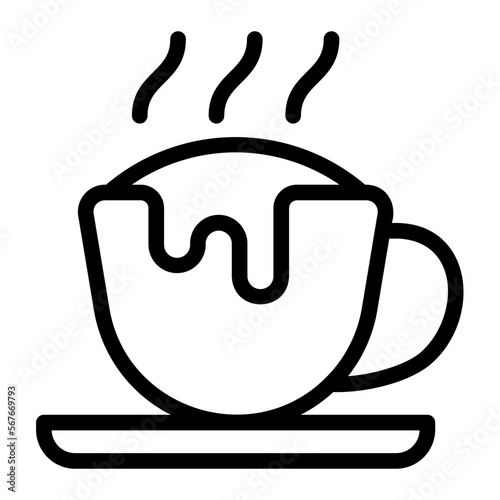 coffee latte line icon