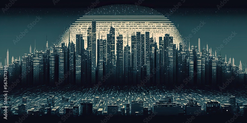 Digital City. A city created by artificial intelligence through coding ...