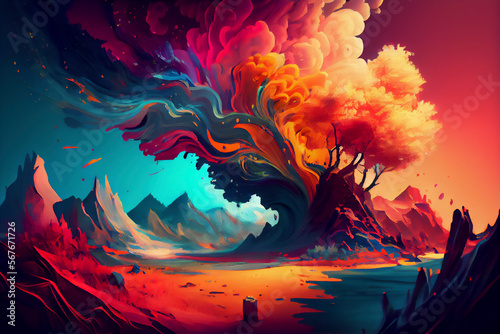 colorful background acrylic painting