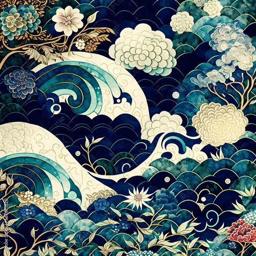 japanese art pattern Illustration