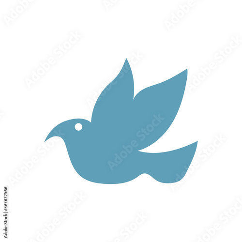 Bird simple silhouette Vector illustration in simple hand drawn style - natural print, poster or logo design template