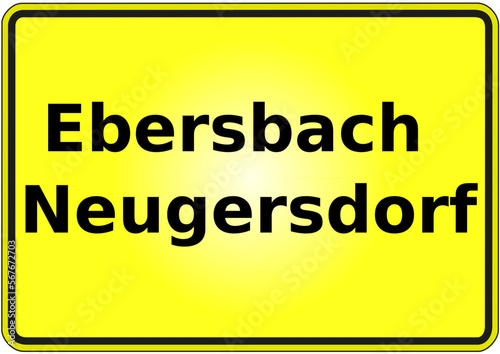 Ortseingangsschild Deutschland Stadt Ebersbach-Neugersdorf.