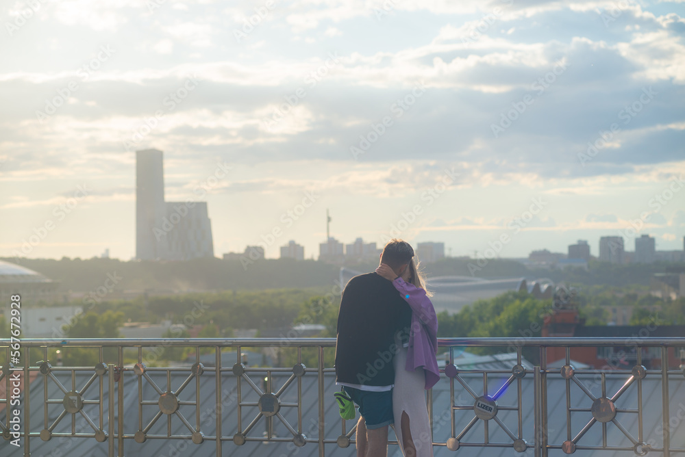 couple on the observation deck