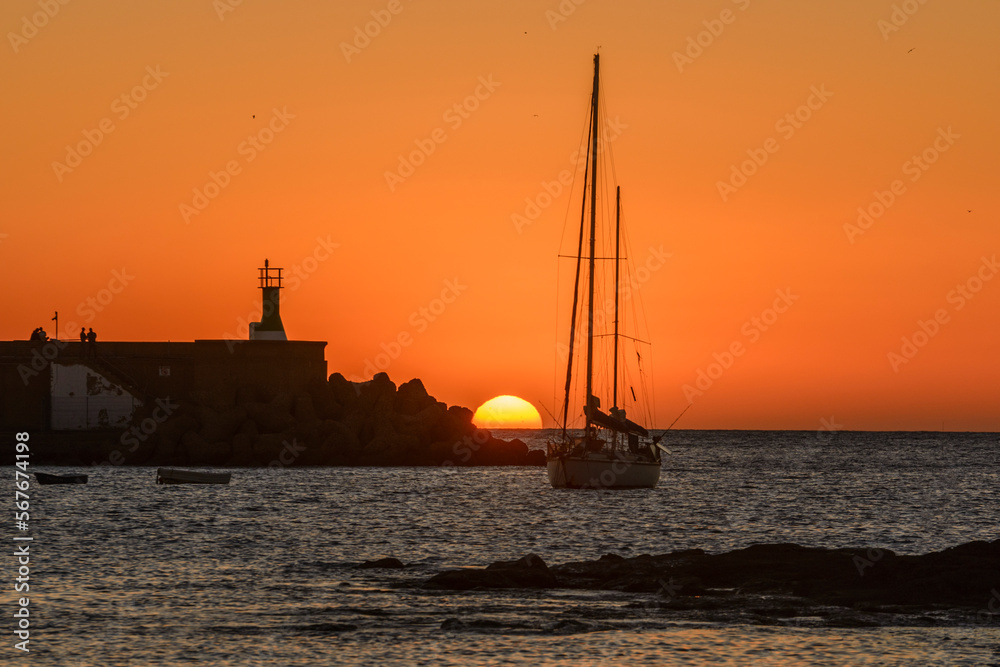 Φωτογραφία Beautiful sunset at the bay of Arguineguin, Mogan municipality, Gran Canaria, Ca