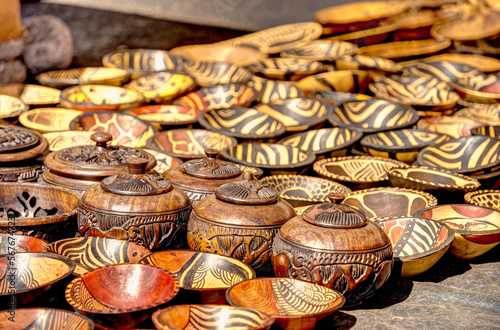 Namibian Handicrafts on a Himba Market photo