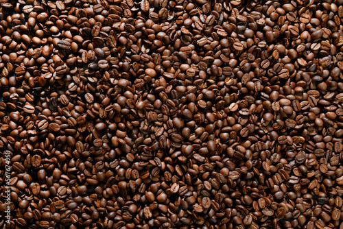 Coffee Beans Background Directly Above 